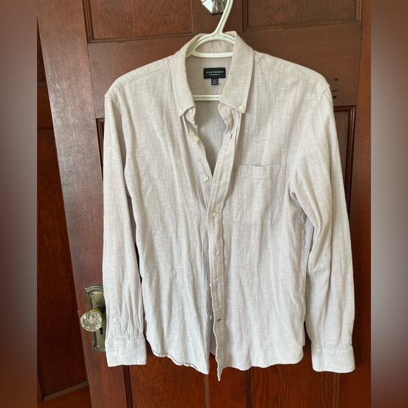 Cotton linen blend dress shirt - Picture 1 of 8